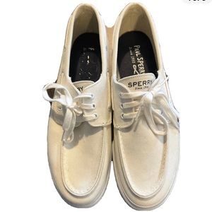 Sperry Casual Boat Shoes Cream Mens Size 12 M